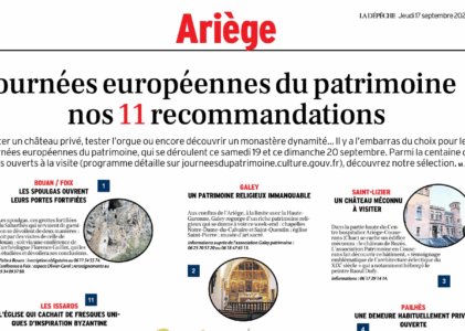 Les Journées du patrimoine du samedi 19 septembre 2026 : c&rsquo;est la presse qui en parle le mieux !